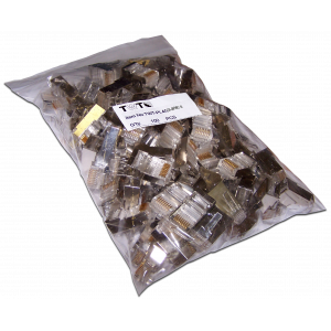 RJ45 STP 8P8C plug, universal, cat. 6, 100 pcs
